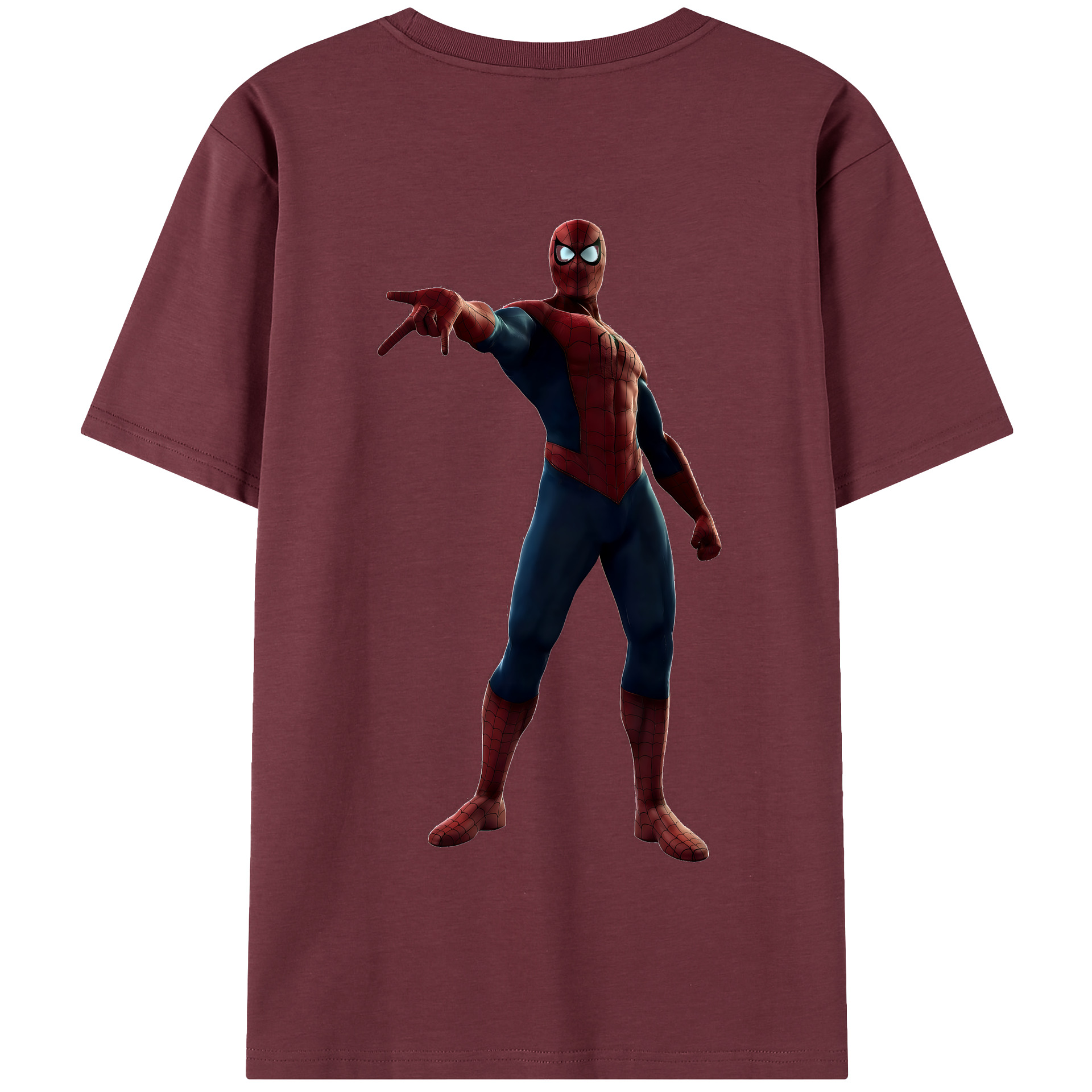 （画像用） Spider Man スパイダーマン 綿100％半袖Tシャツ（背面プリント）